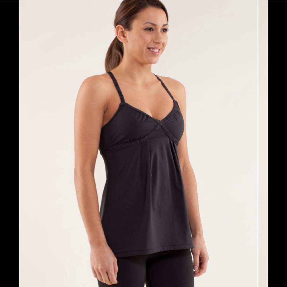 LULULEMON Dance Strap Tank Top Olive Green Shimmer - Size 8